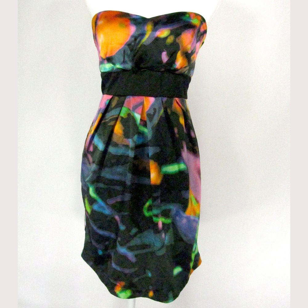 Charlotte Russe Dress Size L Multi Color Strapless